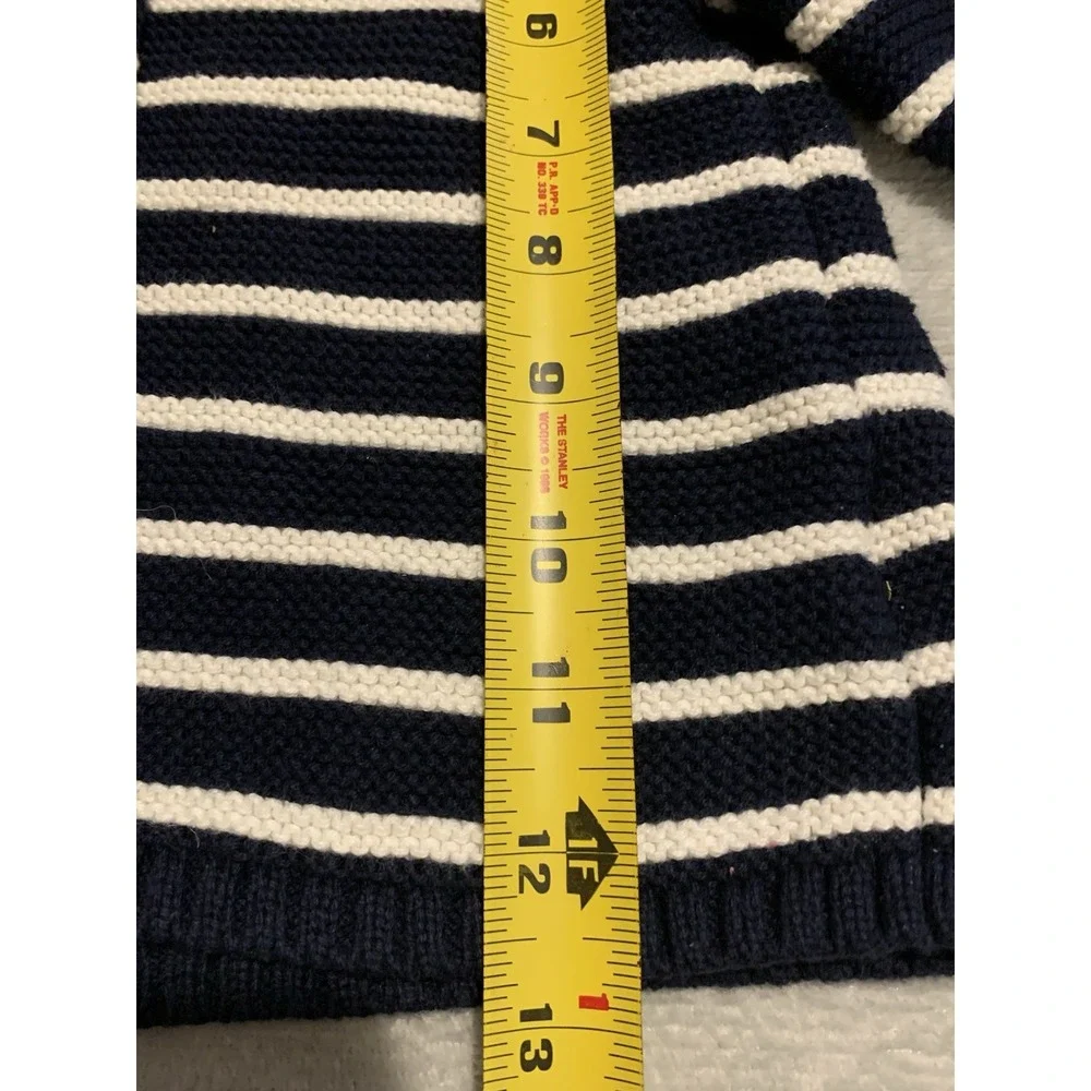 Old‎ Navy Baby Navy Hooded Navy Blue and White Striped Button Cardigan 18-24mo